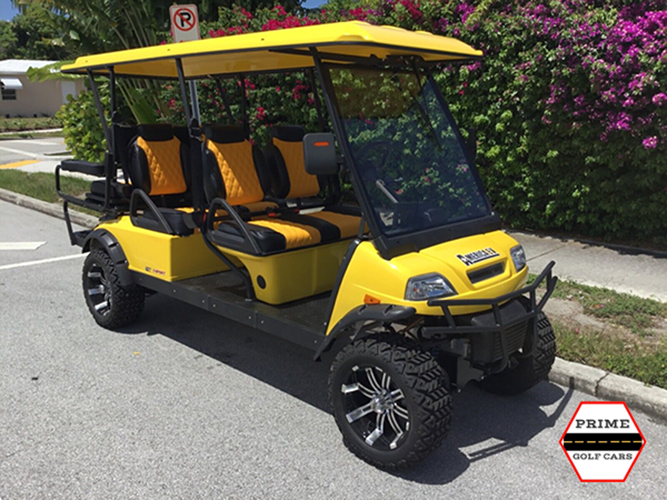 2023 Yellow T-Sport Lifted 6 Passenger Street Legal Golf Cart LSV