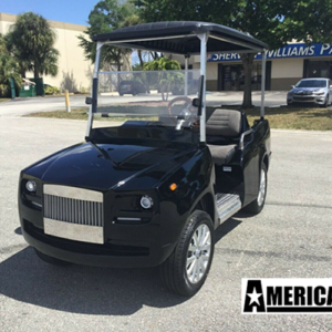 2024 black america ev ev caliber 4 passenger golf cart