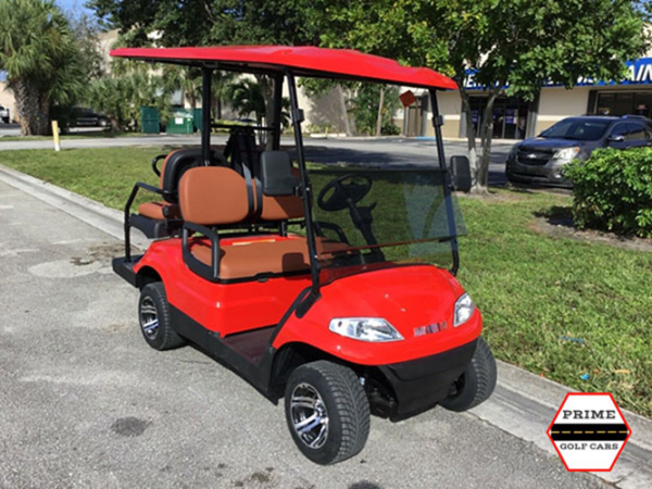 new red advanced ev 4 passenger street legal golf cart lsv
