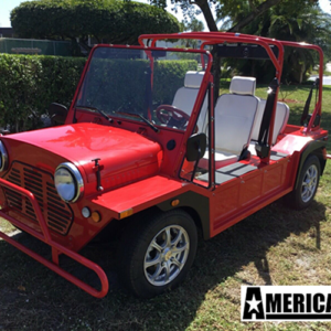 2023 red america ev mokee 4 passenger golf cart lsv