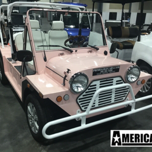 2023 light peach america ev mokee 4 passenger golf cart lsv