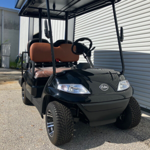 new 2023 black elite ev 4 passenger golf cart