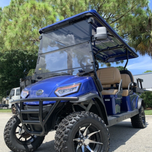 new 2023 blue elite ev 6 passenger lifted golf cart