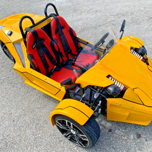 new yellow orca reverse trike autocycle