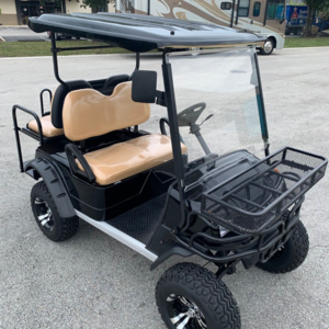 new black silverlight 4 passenger lifted golf cart