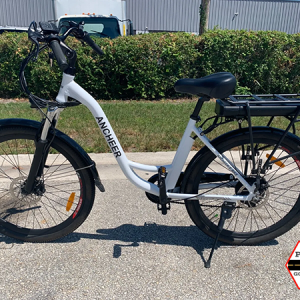 white ancheer e-bike electric city bike step-thru