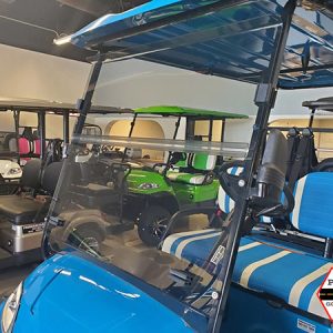 4 Inch Shorter Clear Flip Windshield for Advanced EV or Icon Golf Cart