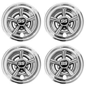 Steeleng 8 Inch Wheel Covers with Chrome Finish for Golf Cart
