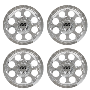 Steeleng 10 Inch Wheel Covers with Chrome Finish for Golf Cart