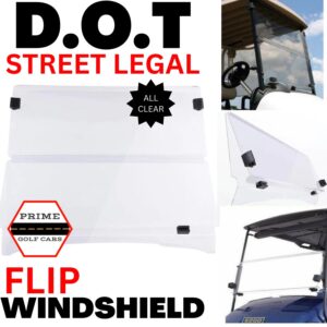 DOT Clear Flip Windshield for EZGO RXV Golf Cart